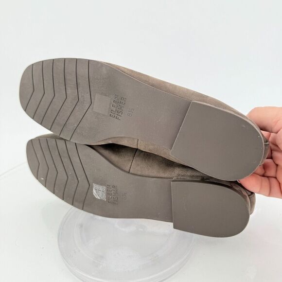 Eileen Fisher Sim Tumbled Nubuck Rye Taupe Suede Square Toe Loafer Flats Sz 8.5 - Picture 10 of 16